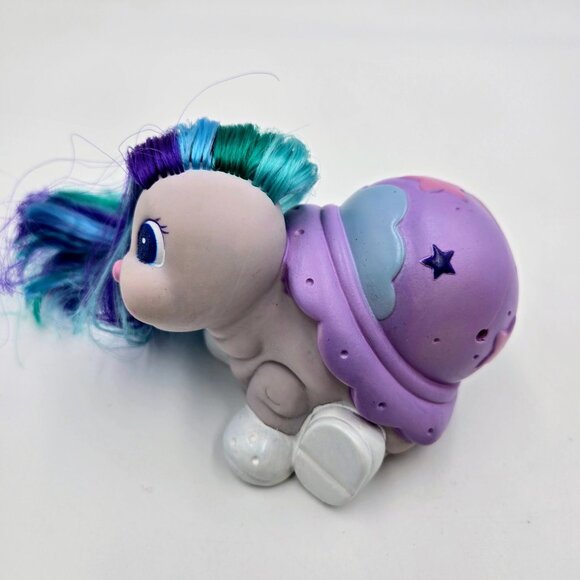 Vintage Keypers Baby Poke Turtle With Long Hair Blue Purple Tonka Read - Picture 5 of 10